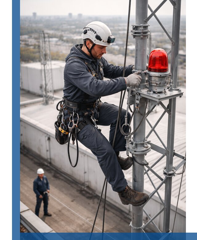 Монтаж заградительных огней и обслуживание объектов в Учалах