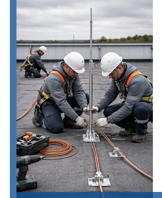 Монтаж молниезащиты на кровле в Учалах под ключ с гарантией