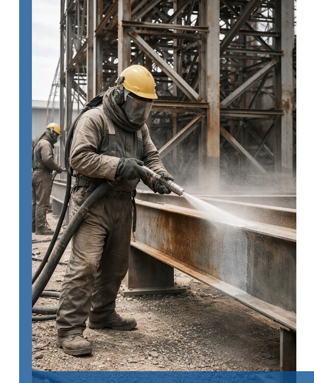 Пескоструйная очистка металлоконструкций в Учалах промышленная