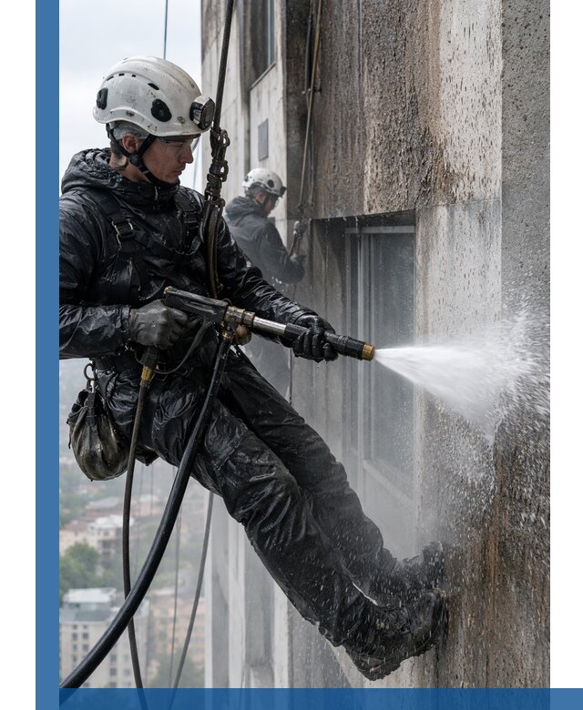 Гидроструйная очистка фасадов и конструкций в Учалах