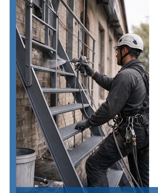 Покраска и антикоррозионная защита пожарных лестниц в Учалах