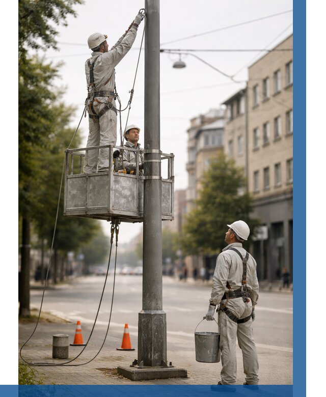 Покраска опор освещения в Учалах от 5084 р. | ВЫСОТНИК-Члы
