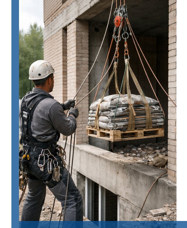 Подъем материалов на этаж веревками в Учалах оперативно