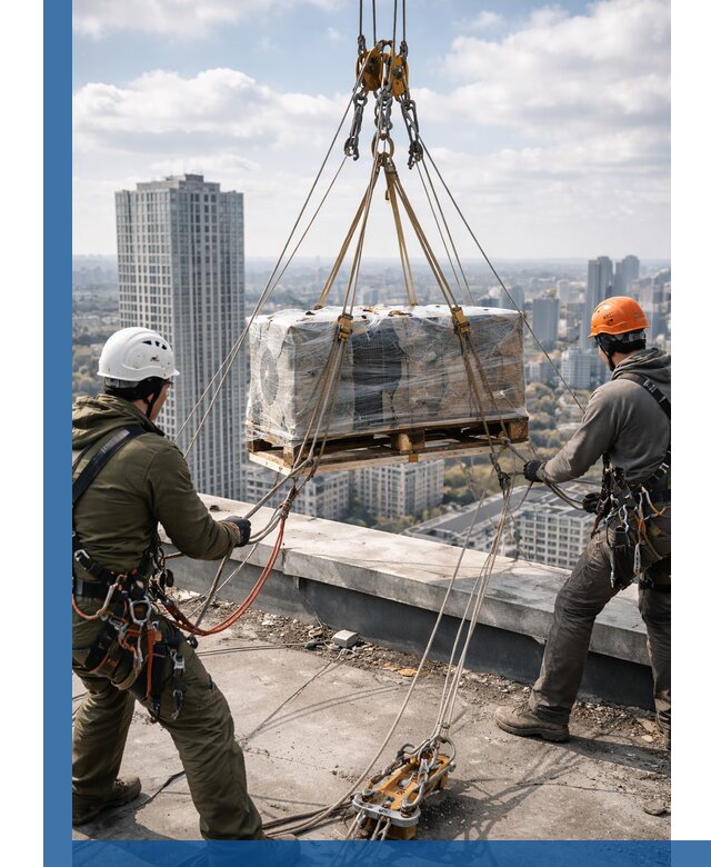 Подъем и монтаж крупногабаритных грузов на крышу в Учалах