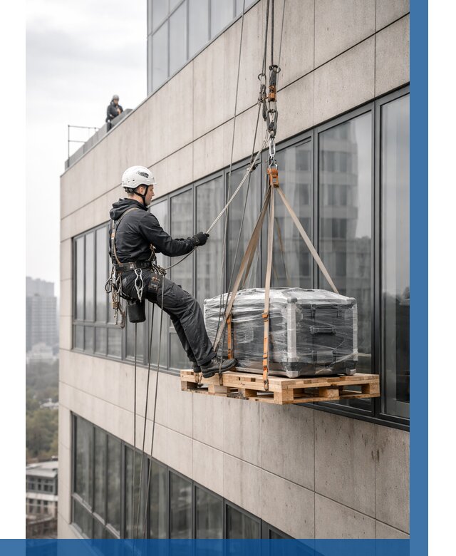 Спуск груза по фасаду в Учалах от 3558 р. | ВЫСОТНИК-Члы