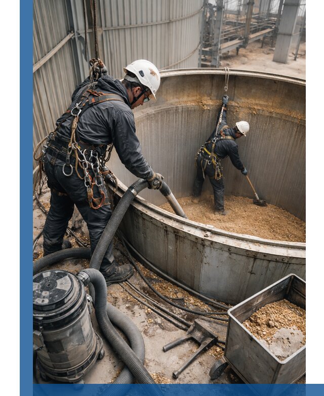 Профессиональная чистка зерновых бункеров в Учалах с выездом