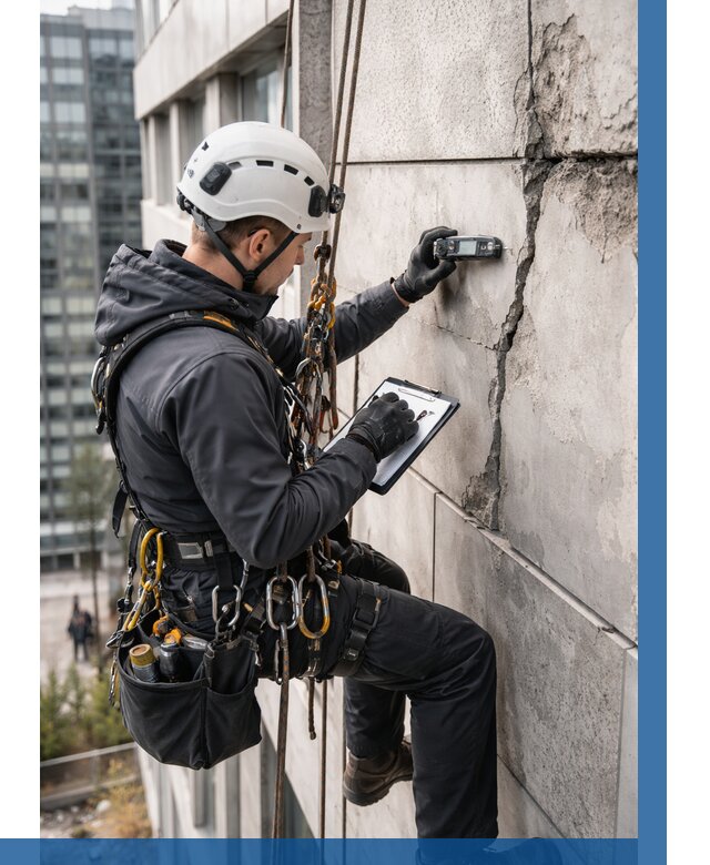 Обследование фасада альпинистами в Учалах от 122 р. | ВЫСОТНИК-Члы