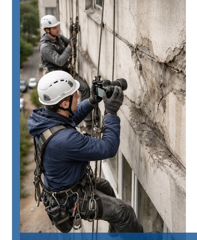 Фотофиксация дефектов фасада с высотной съемкой в Учалах