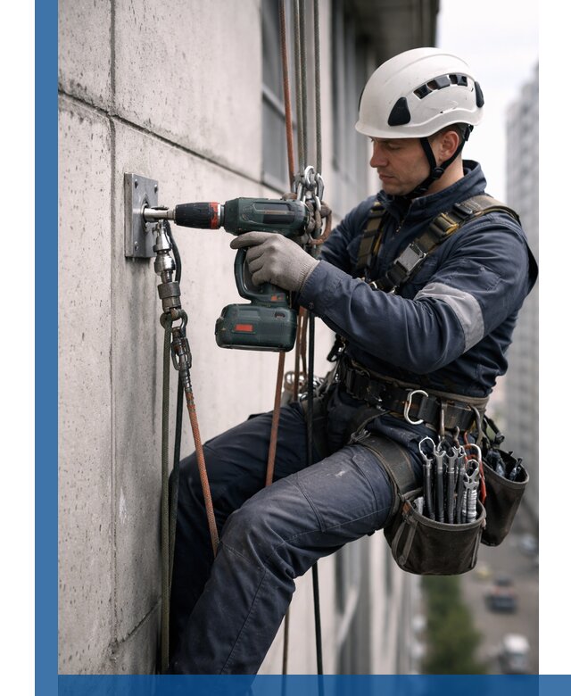 Установка анкерных точек для высотных работ в Учалах